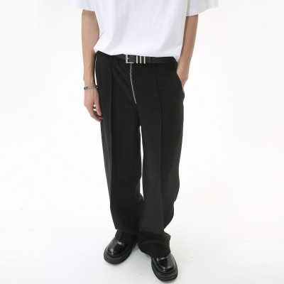 MTLCLOTHES男装|2023夏款新品 韩版宽松拖地通勤简约休闲西裤图3