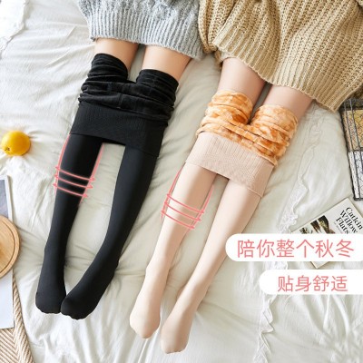 光腿神器女秋冬季肉色裸感外穿加厚保暖加绒裤薄绒一体打底连裤袜