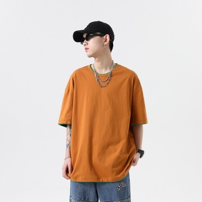 纯棉短袖t恤男夏季潮流内搭打底衫潮牌ins上衣宽松短袖厚实衣服男图4