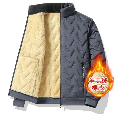 冬季加绒加厚棉衣男羊羔绒外套中老年保暖棉服跨境大码立领棉袄男图5