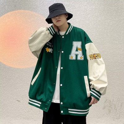 潮牌棒球服男春秋季2023新款休闲百搭拼接撞色帅气男装夹克上衣服图4