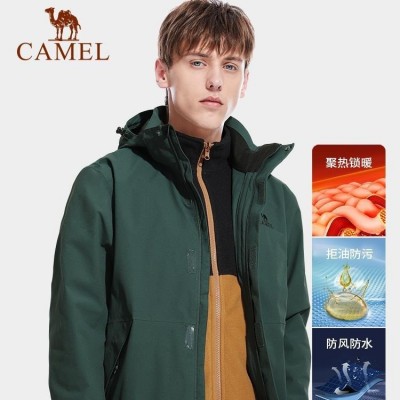 骆驼三防冲锋衣ad12263514男女三合一可拆卸防风防水户外登山服图2