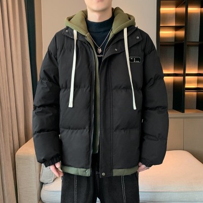 2024新款秋冬加厚潮牌 男士棉衣外套宽松韩版 保暖假两件棉袄棉服图3