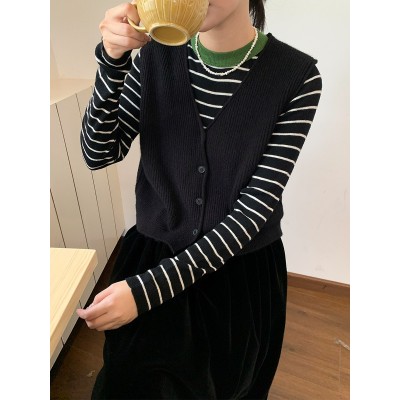 衣尔衫 韩代撞色百搭修身半高领针织衫女正肩显瘦内搭外穿ins上衣图4
