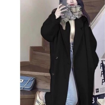 秋冬女装高级感双面羊绒大衣女中长款小个子韩系高品质毛呢外套图4
