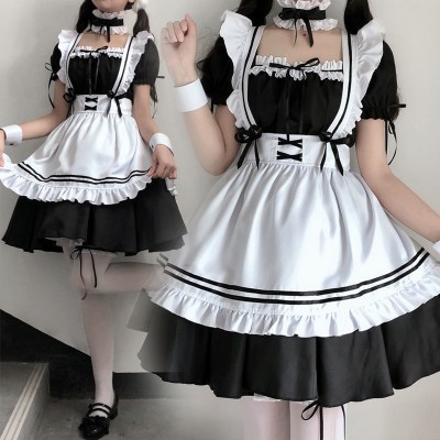 女仆装日系COS可爱学生连衣裙大佬洛丽塔套装二次元大码服装日常图2