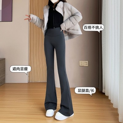 加绒微喇裤秋冬厚款显瘦外穿芭比裤瑜伽保暖女裤打底压力飞行裤图5
