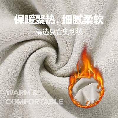 欧码大地色系430G华棉奥粒绒加厚潮牌套头卫衣秋冬加绒连帽卫衣男图4