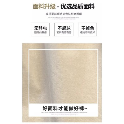 蓝色棉短裤女夏季薄款2025新款高腰外穿休闲阔腿小个子运动三分裤图3